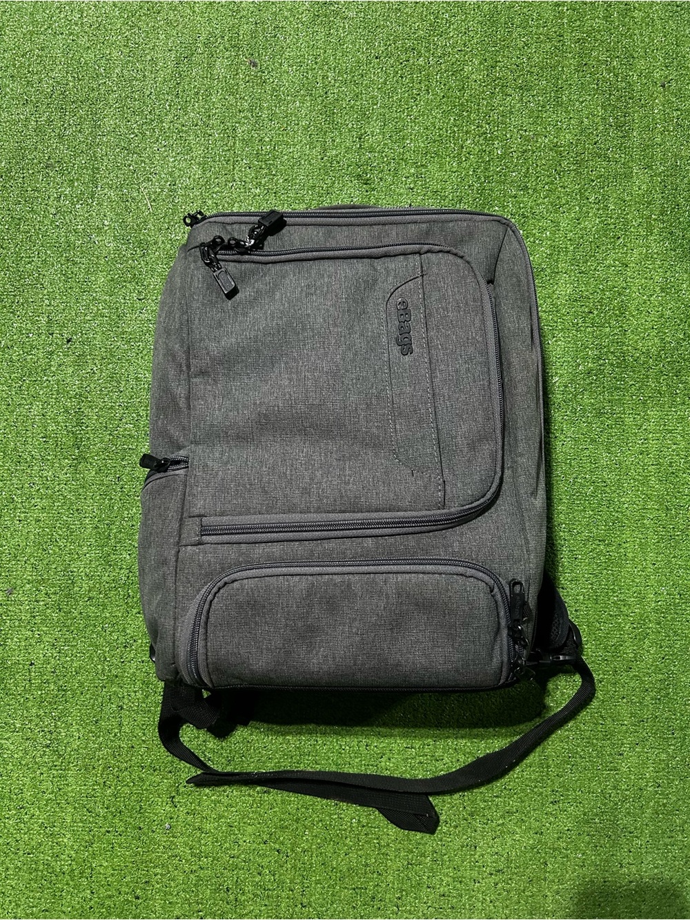 eBags Gray Professional Slim Laptop Backpack Heathered Graphite Travel Nylon Bag